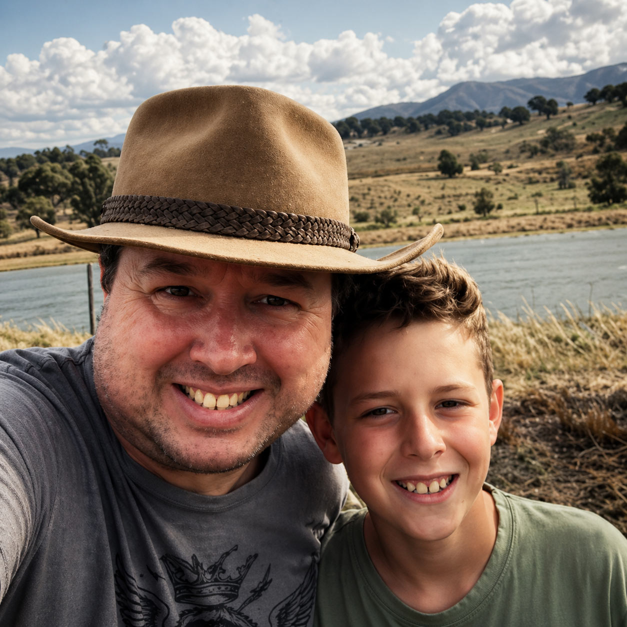Paul Bain and his son