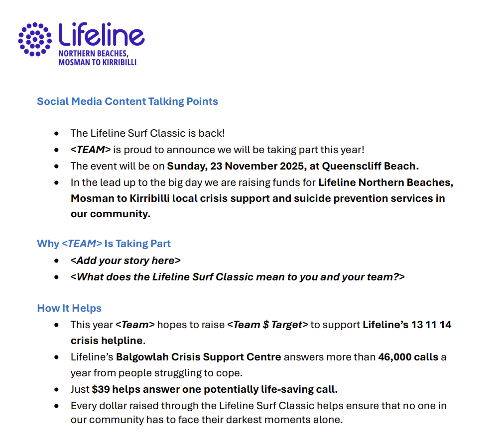 Social Media Talking Points